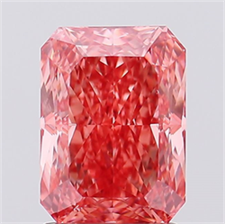 Picture of Lab Created Diamond 2.00 Carats, Radiant with  Cut, Fancy Vivid Pink Color, VS1 Clarity and Certified by IGI