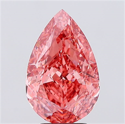 Picture of Lab Created Diamond 4.15 Carats, Pear with  Cut, Fancy Vivid Pink Color, VS2 Clarity and Certified by IGI