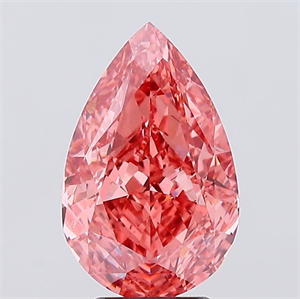 Picture of Lab Created Diamond 4.15 Carats, Pear with  Cut, Fancy Vivid Pink Color, VS2 Clarity and Certified by IGI