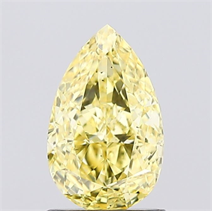 Picture of Lab Created Diamond 1.01 Carats, Pear with  Cut, Fancy Vivid Yellow Color, VS2 Clarity and Certified by IGI