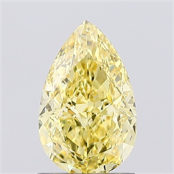 Picture of Lab Created Diamond 1.13 Carats, Pear with  Cut, Fancy Vivid Yellow Color, VS1 Clarity and Certified by IGI