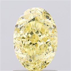 Picture of Lab Created Diamond 1.20 Carats, Oval with  Cut, Fancy Vivid Yellow Color, VVS2 Clarity and Certified by IGI