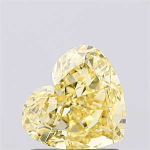 Picture of Lab Created Diamond 1.01 Carats, Heart with  Cut, Fancy Intense Yellow Color, VS1 Clarity and Certified by IGI