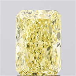 Picture of Lab Created Diamond 1.51 Carats, Radiant with  Cut, Fancy Vivid Yellow Color, VS1 Clarity and Certified by IGI