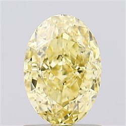 Picture of Lab Created Diamond 1.24 Carats, Oval with  Cut, Fancy Intense Yellow Color, VS1 Clarity and Certified by IGI