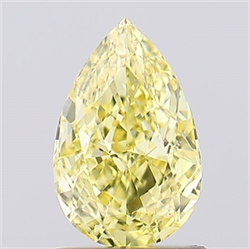 Picture of Lab Created Diamond 1.07 Carats, Pear with  Cut, Fancy Vivid Yellow Color, VS1 Clarity and Certified by IGI