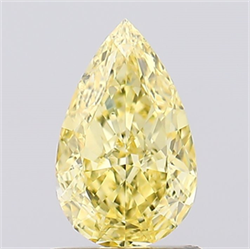 Picture of Lab Created Diamond 1.00 Carats, Pear with  Cut, Fancy Vivid Yellow Color, VS1 Clarity and Certified by IGI