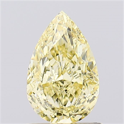 Picture of Lab Created Diamond 1.06 Carats, Pear with  Cut, Fancy Intense Yellow Color, VS1 Clarity and Certified by IGI