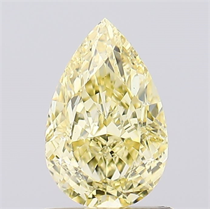 Picture of Lab Created Diamond 1.06 Carats, Pear with  Cut, Fancy Intense Yellow Color, VS1 Clarity and Certified by IGI