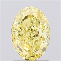 Picture of Lab Created Diamond 1.12 Carats, Oval with  Cut, Fancy Vivid Yellow Color, VVS2 Clarity and Certified by IGI