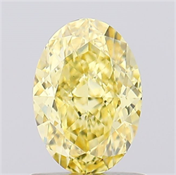 Picture of Lab Created Diamond 1.11 Carats, Oval with  Cut, Fancy Vivid Yellow Color, VS1 Clarity and Certified by IGI