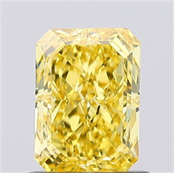 Picture of Lab Created Diamond 1.03 Carats, Radiant with  Cut, Fancy Vivid Yellow Color, VS1 Clarity and Certified by IGI