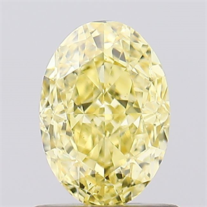Picture of Lab Created Diamond 1.05 Carats, Oval with  Cut, Fancy Vivid Yellow Color, VS1 Clarity and Certified by IGI