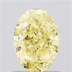Picture of Lab Created Diamond 1.02 Carats, Oval with  Cut, Fancy Intense Yellow Color, VS1 Clarity and Certified by IGI