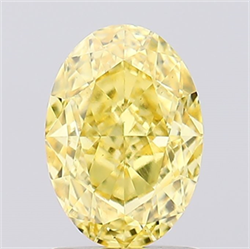 Picture of Lab Created Diamond 1.60 Carats, Oval with  Cut, Fancy Vivid Yellow Color, VS1 Clarity and Certified by IGI