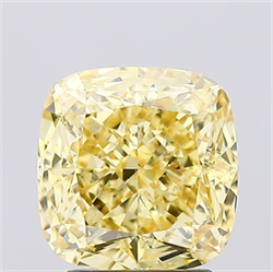 Picture of Lab Created Diamond 2.66 Carats, SQUARE CUSHION with  Cut, Fancy Vivid Yellow Color, VS1 Clarity and Certified by IGI
