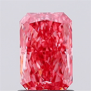 Picture of Lab Created Diamond 1.19 Carats, Radiant with  Cut, Fancy Vivid Pink Color, VS2 Clarity and Certified by IGI