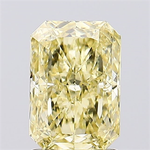 Picture of Lab Created Diamond 1.53 Carats, Radiant with  Cut, Fancy Intense Yellow Color, VVS2 Clarity and Certified by IGI