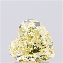Picture of Lab Created Diamond 1.06 Carats, Heart with  Cut, Fancy Intense Yellow Color, VS1 Clarity and Certified by IGI