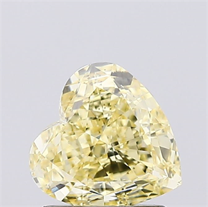 Picture of Lab Created Diamond 1.06 Carats, Heart with  Cut, Fancy Intense Yellow Color, VS1 Clarity and Certified by IGI