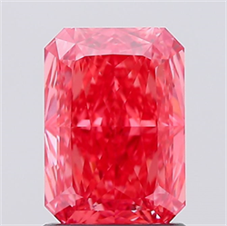Picture of Lab Created Diamond 1.51 Carats, Radiant with  Cut, Fancy Vivid Pink Color, VS1 Clarity and Certified by IGI