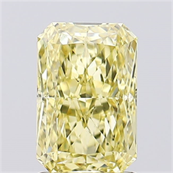 Picture of Lab Created Diamond 1.54 Carats, Radiant with  Cut, Fancy Vivid Yellow Color, VS1 Clarity and Certified by IGI
