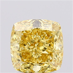 Picture of Lab Created Diamond 1.62 Carats, SQUARE CUSHION with  Cut, Fancy Vivid Yellow Color, VS1 Clarity and Certified by IGI
