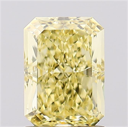 Picture of Lab Created Diamond 1.51 Carats, Radiant with  Cut, Fancy Intense Yellow Color, VS1 Clarity and Certified by IGI