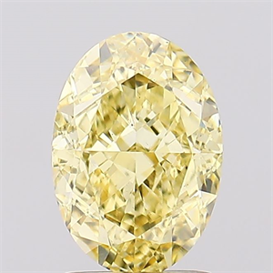 Picture of Lab Created Diamond 2.04 Carats, Oval with  Cut, Fancy Intense Yellow Color, VS1 Clarity and Certified by IGI
