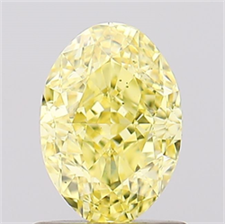 Picture of Lab Created Diamond 1.11 Carats, Oval with  Cut, Fancy Vivid Yellow Color, VS1 Clarity and Certified by IGI