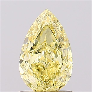 Picture of Lab Created Diamond 1.05 Carats, Pear with  Cut, Fancy Vivid Yellow Color, VS1 Clarity and Certified by IGI