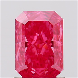 Picture of Lab Created Diamond 1.23 Carats, Radiant with  Cut, Fancy Vivid Pink Color, VS1 Clarity and Certified by IGI