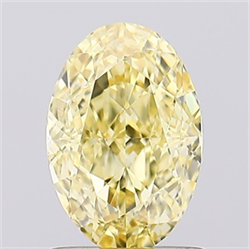 Picture of Lab Created Diamond 1.16 Carats, Oval with  Cut, Fancy Intense Yellow Color, VS2 Clarity and Certified by IGI