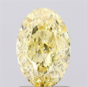 Picture of Lab Created Diamond 1.16 Carats, Oval with  Cut, Fancy Intense Yellow Color, VS2 Clarity and Certified by IGI