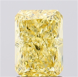 Picture of Lab Created Diamond 1.60 Carats, Radiant with  Cut, Fancy Vivid Yellow Color, VS1 Clarity and Certified by IGI