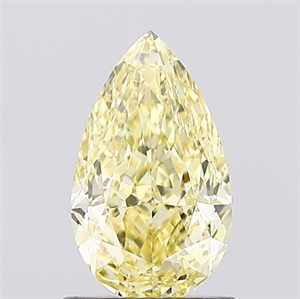 Picture of Lab Created Diamond 1.01 Carats, Pear with  Cut, Fancy Intense Yellow Color, VS1 Clarity and Certified by IGI