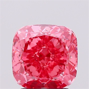 Picture of Lab Created Diamond 2.08 Carats, SQUARE CUSHION with  Cut, Fancy Vivid Pink Color, VS1 Clarity and Certified by IGI