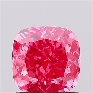 Picture of Lab Created Diamond 1.04 Carats, SQUARE CUSHION with  Cut, Fancy Vivid Pink Color, VS1 Clarity and Certified by IGI