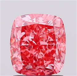 Picture of Lab Created Diamond 1.57 Carats, Cushion with  Cut, Fancy Vivid Pink Color, VS1 Clarity and Certified by IGI