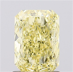 Picture of Lab Created Diamond 1.15 Carats, Radiant with  Cut, Fancy Intense Yellow Color, VS2 Clarity and Certified by IGI