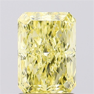 Picture of Lab Created Diamond 1.54 Carats, Radiant with  Cut, Fancy Vivid Yellow Color, VS2 Clarity and Certified by IGI