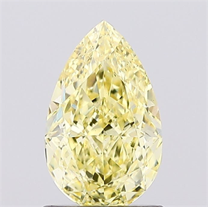 Picture of Lab Created Diamond 1.00 Carats, Pear with  Cut, Fancy Intense Yellow Color, VS2 Clarity and Certified by IGI