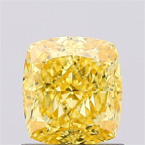 Picture of Lab Created Diamond 1.03 Carats, Cushion with  Cut, Fancy Vivid Yellow Color, VS1 Clarity and Certified by IGI