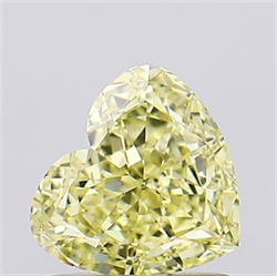 Picture of Lab Created Diamond 1.01 Carats, Heart with  Cut, Fancy Intense Yellow Color, VS2 Clarity and Certified by IGI