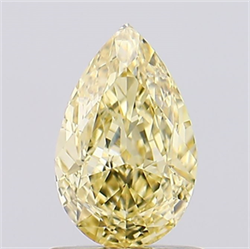 Picture of Lab Created Diamond 1.02 Carats, Pear with  Cut, Fancy Intense Yellow Color, VS2 Clarity and Certified by IGI