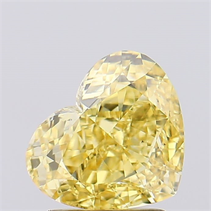 Picture of Lab Created Diamond 1.84 Carats, Heart with  Cut, Fancy Vivid Yellow Color, VS1 Clarity and Certified by IGI