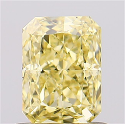 Picture of Lab Created Diamond 1.01 Carats, Radiant with  Cut, Fancy Intense Yellow Color, VS1 Clarity and Certified by IGI