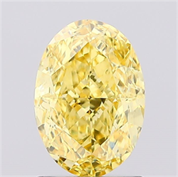Picture of Lab Created Diamond 1.50 Carats, Oval with  Cut, Fancy Vivid Yellow Color, VS1 Clarity and Certified by IGI