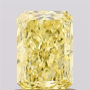 Picture of Lab Created Diamond 1.08 Carats, Radiant with  Cut, Fancy Vivid Yellow Color, VS2 Clarity and Certified by IGI