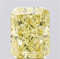 Picture of Lab Created Diamond 3.11 Carats, Radiant with  Cut, Fancy Intense Yellow Color, VS1 Clarity and Certified by IGI